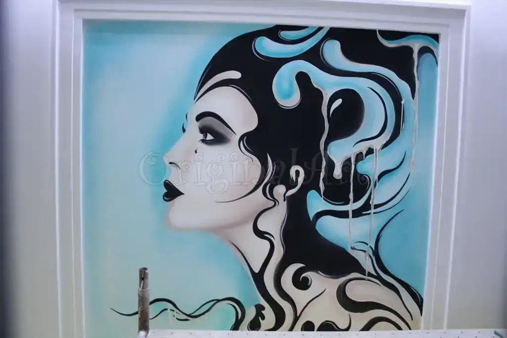Design mural abstract pentru casa scării